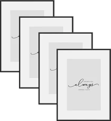 Produktbild von 4-teiliges Set Aluminium-Fotorahmen A4 | Schwarz | 21x29,7 cm