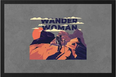 Produktbild von Wander Woman Fußmatte Berg Berge Hügel Wanderroute Wanderweg Gipfel Wanderschuhe Bergsteigen Sport