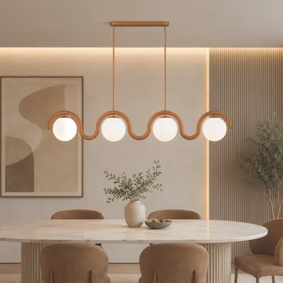 Image de Opviq, lustre de haute qualité, corps en métal, Ø15, 110x17x70 cm, 4 douilles E27