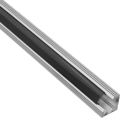Produktbild von A19 LED Aluprofil Silber Eckprofil 90° 1m schwarz