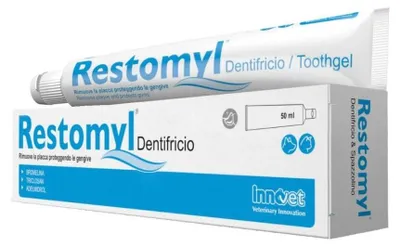 Produktbild von Restomyl Dentiricio Zahnpasta Gel für Hunde und Katzen 50 ml gegen Plaque