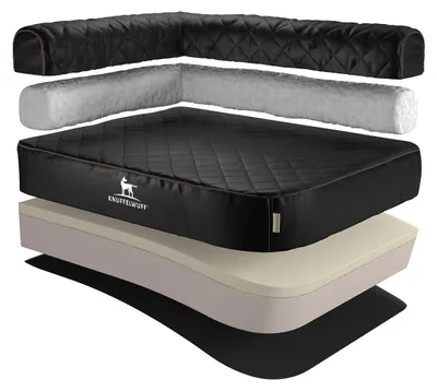 Produktbild von Knuffelwuff Winslow orthopäd. Eck-Hundebett Kunstleder 120 x 80 cm links Schwarz