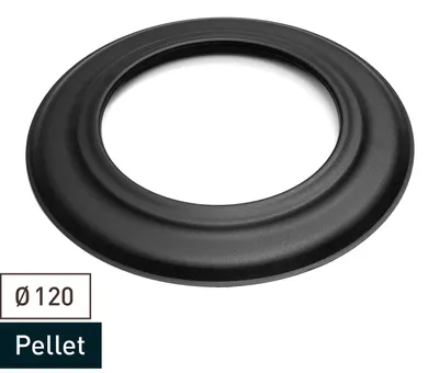 Produktbild von Raik Pelletrohr / Ofenrohr 120mm - Wandrosette schwarz