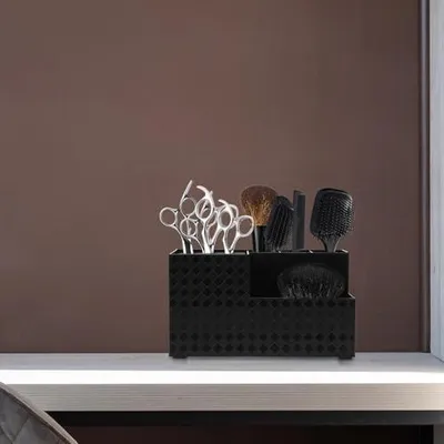 Produktbild von Scherenbox aus ABS in Schwarz – praktischer Friseurkoffer für Schulanfangspartys, Scherenetui für Friseure und Organizer für Haarschneidewerkzeuge