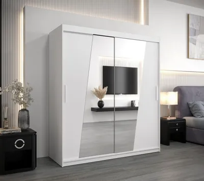 Produktbild von Kleiderschrank mit Schiebetüren MIRIAM – Breite 180 cm, weiß
