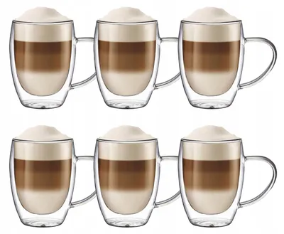 Produktbild von Gläser Set Porcello 350 ml 6 Stück, doppelwandig, Borosilikatglas, für Kaffee & Tee