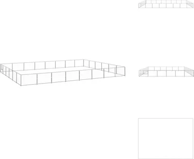 Produktbild von vidaXL Hundezwinger Silbern 48 m² Stahl -  Hundezwinger & -ausläufe