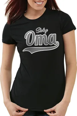 Produktbild von style3 Stolze Oma Damen T-Shirt Großmutter Fun Funshirt Spruch Spruchshirt, Farbe:Schwarz, Größe:2XL