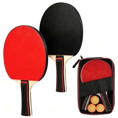 Productafbeelding van Tafeltennisset - 2 tafeltennisbatjes - 3 tafeltennisballen - Draagtas - Voor binnen en buiten