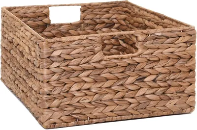 Produktbild von VIVANNO Regalkorb Wasserhyazinthe LANTA Rechteckig, Natur geflochten - 41x34x19 cm