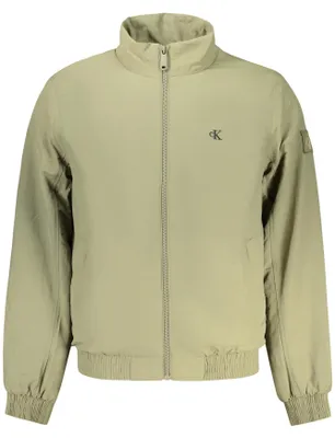 Image de Veste de sport pour hommes, de couleur verte, imperméable, fabriquée à partir de matériaux recyclés et ornée du logo de la marque