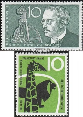 Produktbild von Briefmarken BRD (BR.Deutschland) 1958 Mi 284,288 (kompl.Ausg.) postfrisch 100.Geburtstag von Diesel