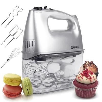 Handmixer 400 W, 5 Stufen, mit Zubehörhalter, Rührbesen & Knethaken