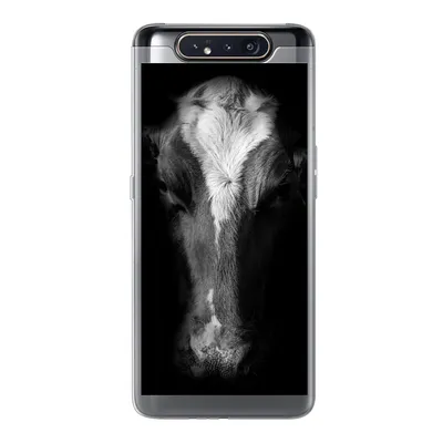 Produktbild von MuchoWow® Handyhülle Schutzhülle Hülle für Samsung Galaxy A80 Kuh - Tiere - Schwarz Silikon Softcase Handy Hülle - Schutzdeckel