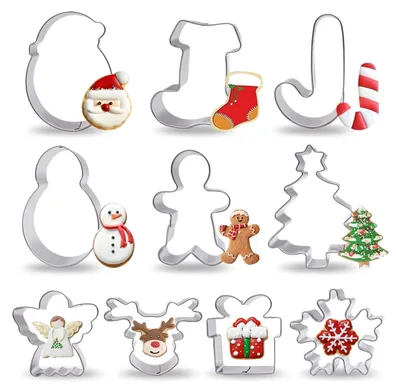 Productafbeelding van Solidchoice - Set van 10 Kerst Koekjesuitsteekvormpjes
