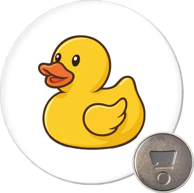 Produktbild von Huuraa Magnet Quietscheente Gummiente Badeente 59mm Kühlschrankmagnet rund Flaschenöffner Geschenkidee