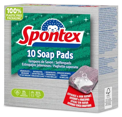 Obrázek produktu pro Spontex 3384126720217, Šedá, Obdélníkový, Ocel, Krabice, 10 kusů