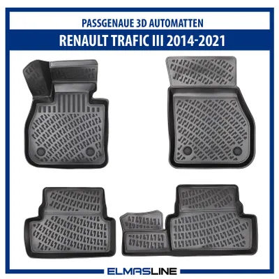 Produktbild von Design 3D Gummimatten Set für RENAULT Trafic III 2014-2021 | Extra hoher 5cm Ran