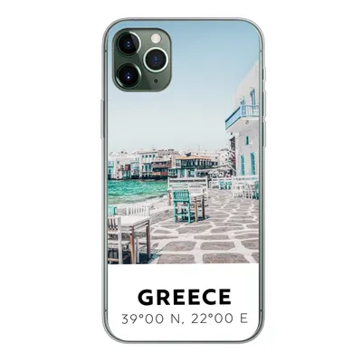 Produktbild von MuchoWow® Handyhülle Schutzhülle Hülle für iPhone 11 Pro Max Griechenland - Meer - Blau Silikon Softcase Handy Hülle - Schutz