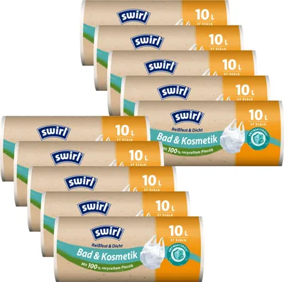 Produktbild von 10x Swirl Tragegriff Müllbeutel 10L ( 37 stk/Rolle )