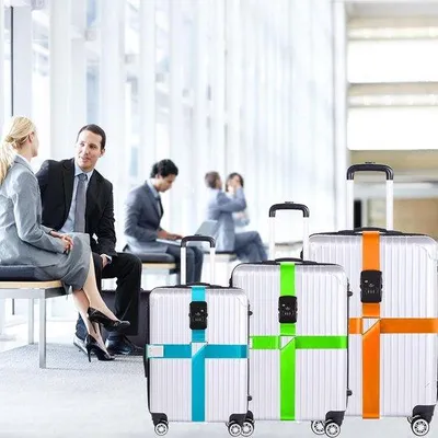 Produktbild von Gepäckriemen für Koffer – TSA-zugelassen, verstellbar – 2 Stück