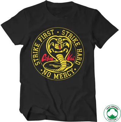 Produktbild von Cobra Kai Round Patch Organic T-Shirt - X-Large - Black