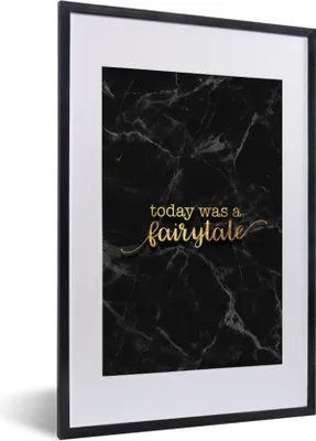 Produktbild von MuchoWow® Gerahmtes Poster Zitate - Sprichwörter - Gold - Marmor 40x60 cm - Poster mit Schwarzem Bilderrahmen Wandposter Rahmen Foto Bilder - Poster in Rahmen