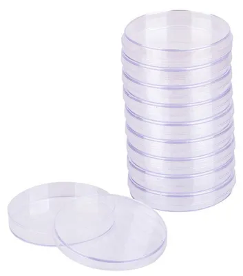 Petrischale 10 Stück, 90 mm, steril, transparent, mit Deckel