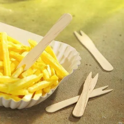 Produktbild von Pommes-Frites-Gabeln, Holz Pure, 8.5 cm, 5000 Stück