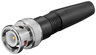 Immagine prodotto di goobay BNC Stecker mit Schraubverschluss/Kunststoffkappe/Lötkontakten und GoldPin (Bulk)