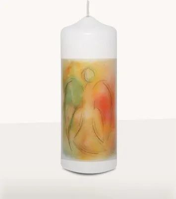 Produktbild von Weihnachtskerze Engel natur/bunt 170 x Ø 60 mm