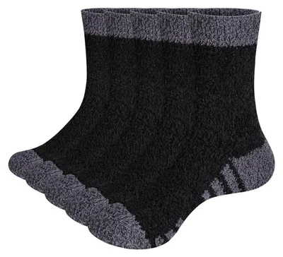 Produktbild von Kuschelsocken Damen 5 Paar Flauschige Dicke Weiche Plüschsocken Schlafsocken Warme Bettsocken 39-42 Schwarz