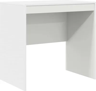 A white desk against a white background.