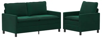 Immagine prodotto di Set divano 2 pezzi vidaXL in velluto verde scuro