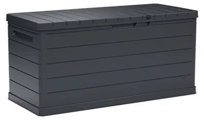 Produktbild von Außenaufbewahrungsbox 350 l – Gartenbox Grau 118,5 x 52 x 57 cm – Tragegriffe – Wasserfest ArtPlast