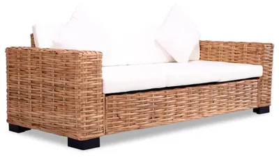 Produktbild von vidaXL 3-Sitzer-Sofa Natürliches Rattan