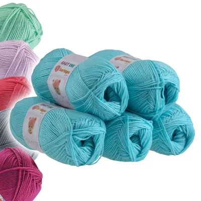 5x100g Strickgarn Kartopu BABY ONE türkisblau