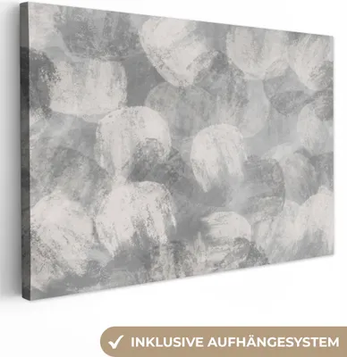 Obrázek produktu pro OneMillionCanvasses® - Obrazy na plátně - 140x90 cm, abstraktní - barva - šedá - malba, nástěnné umění tisk Nástěnná dekorace - fotografie na plátně - malba na dřevěném rámu
