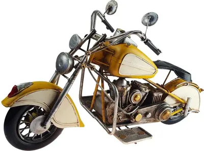 Produktbild von Blechmodell Blechmotorrad Modellmotorrad Motorrad Gelb-Beige