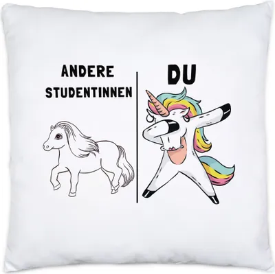 Produktbild von Andere Studentinnen Du Kissen Inkl. Füllung Pferd Einhorn Humor Lustig Unicorn Geschenk Apotheke