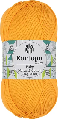 Produktbild von 100g Strickgarn Kartopu Baby Natural Baumwolle Häkelgarn Acryl-Baumwolle Farbwahl, Farbe:K318 sonnengelb
