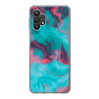 Produktbild von MuchoWow® Handyhülle Schutzhülle Hülle für Samsung Galaxy A32 5G Abstrakt - Neon - Rosa - Blau Silikon Softcase Handy Hülle - Softcase - Geburtstag Teenager