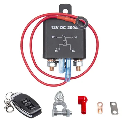 Obrázek produktu pro 12 V DC 200 A dálkový odpojovač baterie, zabraňuje vybití, vypínač, bezdrátové ovládání pro automobily, nákladní automobily, obytné automobily