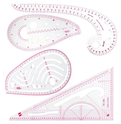 Immagine prodotto di Kit per realizzare guide per cucito fai-da-te - 4 righelli flessibili per modelli di cucito