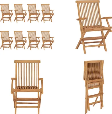 Produktbild von vidaXL Gartenstühle 8 Stk. Massivholz Teak - Gartenstuhl - Gartenstühle - Gartenstuhl Holz - Gartenstuhl Massivholz