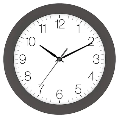 Produktbild von Wanduhr, 30 cm Durchmesser, grau, mit automatischer Zeiteinstellung, gut ablesbar