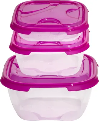 Produktbild von 3er-Set Frischhaltedosen mit Deckel Pink
