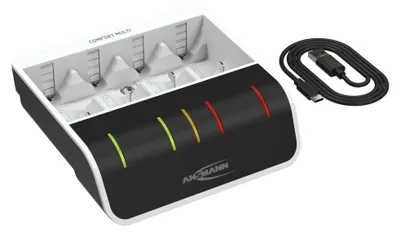 Produktbild von ANSMANN Akku Ladegerät NiMH für 4x AAA AA C D und 1x 9V Block