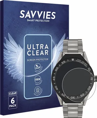 Produktbild von 6x Für TAG Heuer Connected Modular 45 Schutzfolie Savvies Displayschutz Display Schutz Folie Klar Transparent