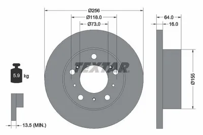 Produktbild von 2 Textar Bremsscheiben 256mm vorne für Citroen C25 Fiat Ducato Talento Peugeot J5